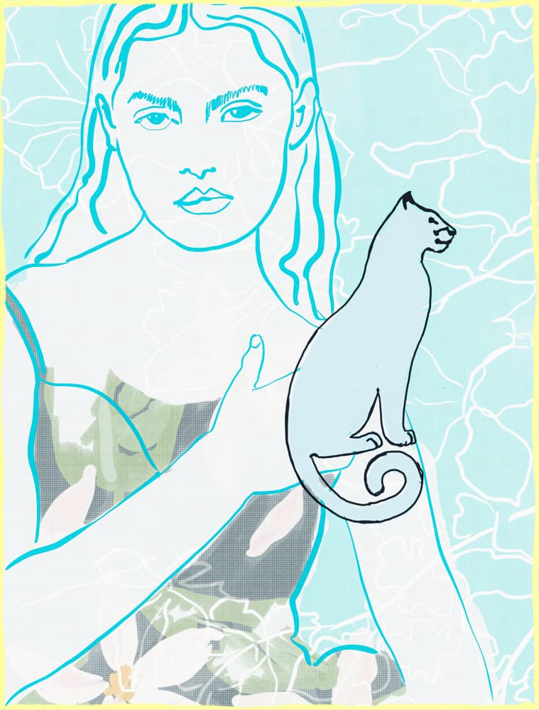 Gentle Woman and Cat by Beate Tubach — canvas wall art