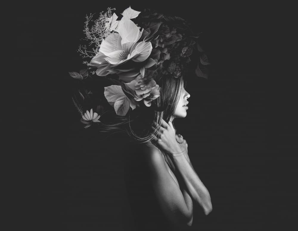 Ethereal Floral Portrait by Oren Hayman — canvas wall art