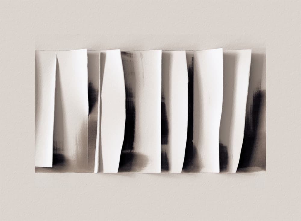 Abstract White Folds by Alma — canvas wall art
