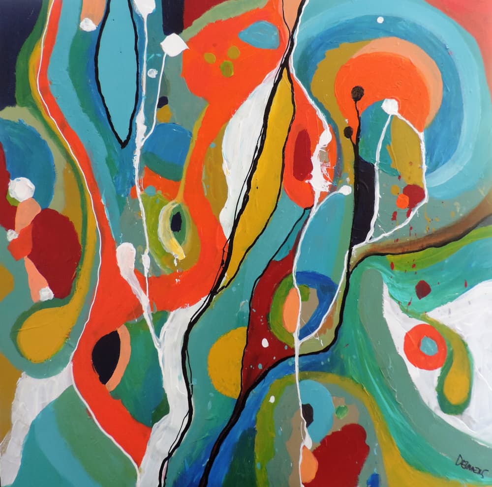 Vibrant Abstract Flow by Sylvie Demers — canvas wall art
