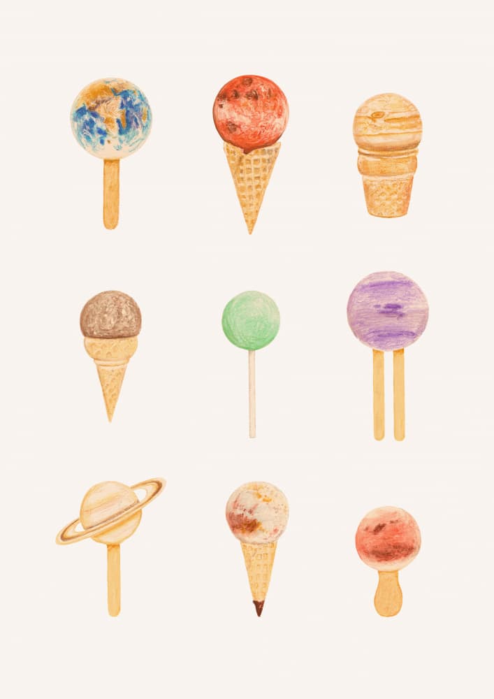 Planet Desserts by Florent Bodart — canvas wall art