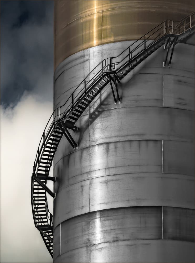 Golden Silo Ascent by Gilbert Claes — canvas wall art