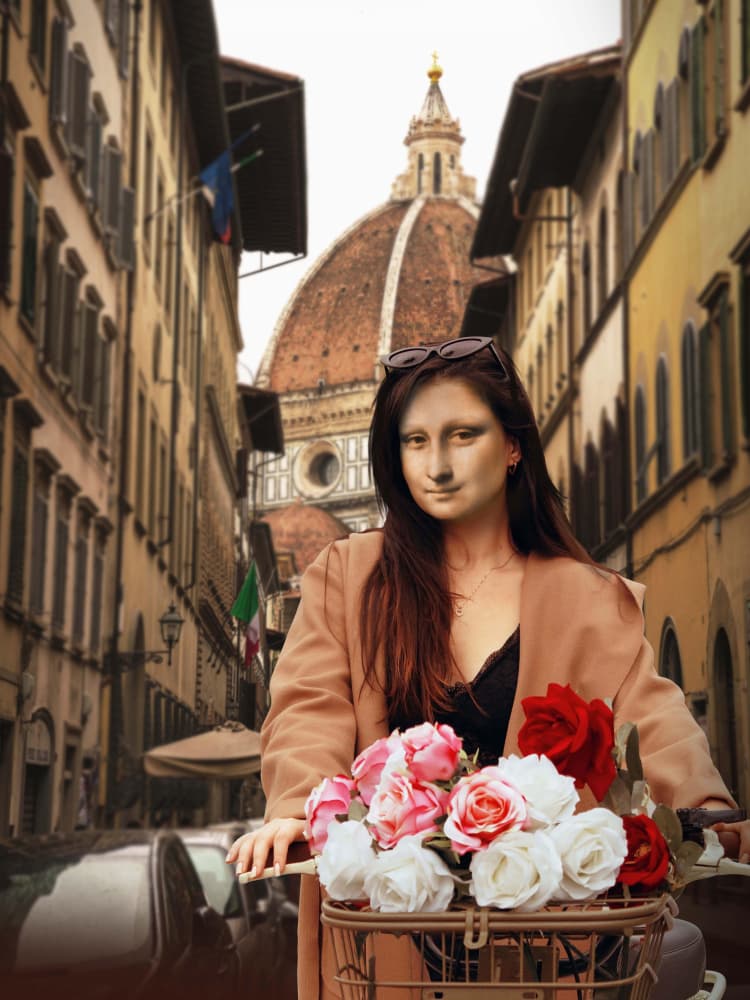 Mona On Florence by Dikhotomy — canvas wall art