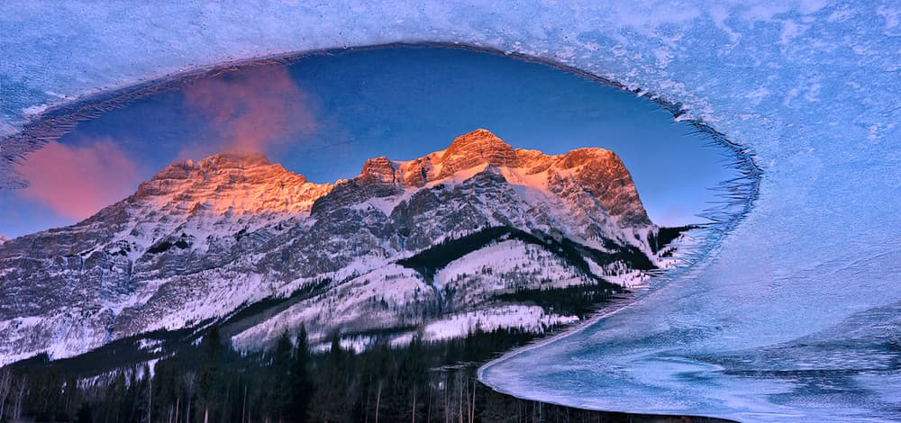 Alpenglow Mountain Reflection by Mei Xu — canvas wall art