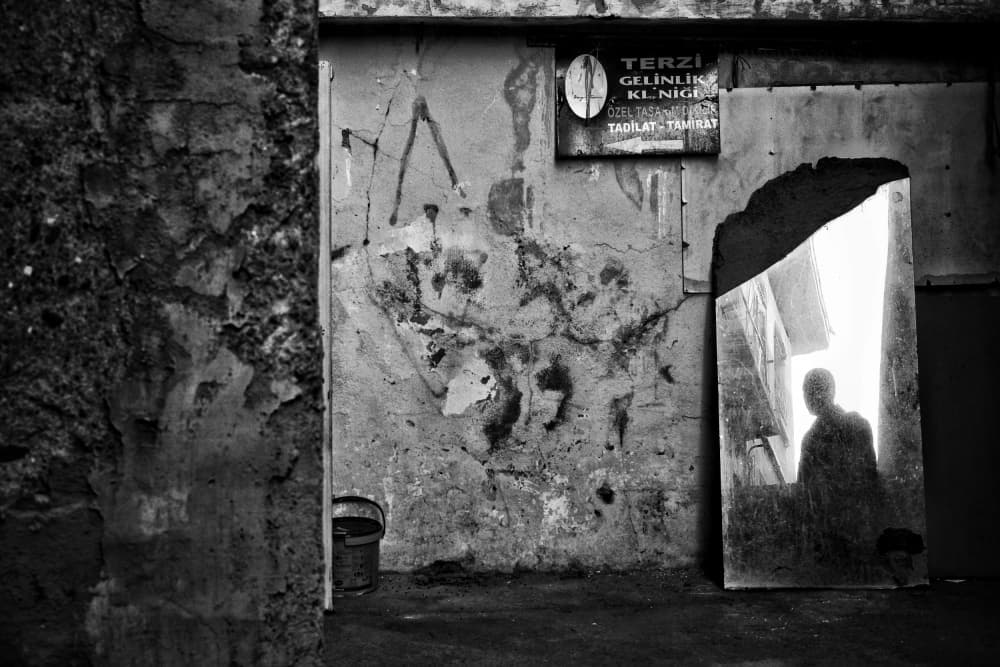 Urban Mirror Reflection by Ali Ayer — canvas wall art