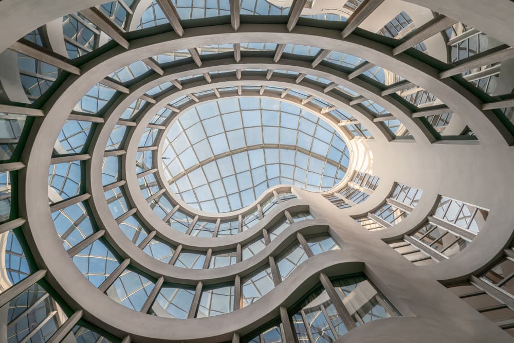 Spiral Glass Atrium by Andy Bauer — canvas wall art