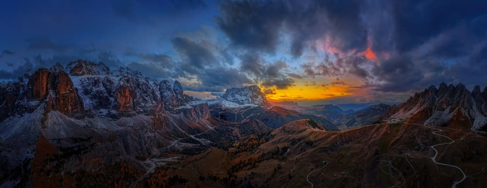 Dramatic Mountain Glow by Hanping Xiao — canvas wall art