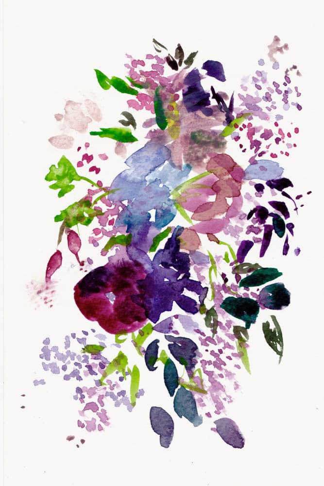 Vibrant Watercolor Blooms by Christine Lindstrom — canvas wall art