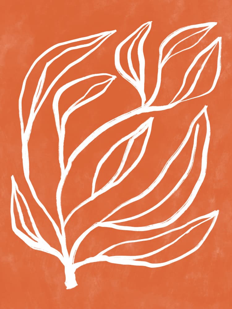 White Botanical Flow by Treechild — canvas wall art