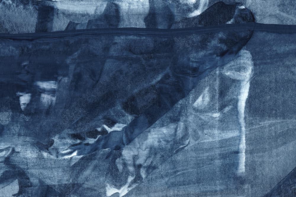 Blue Texture Flowing Vertical Lines by uplusmestudio — canvas wall art