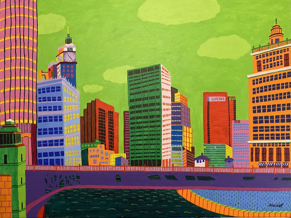 Chicago Skyline by Sue Graef — canvas wall art