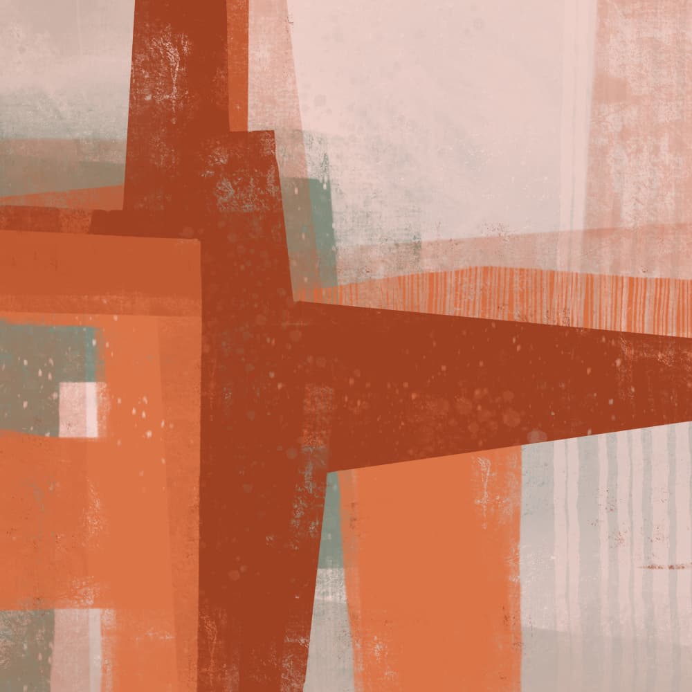 Geometric Rust Layers by MANSI SAXENA — canvas wall art