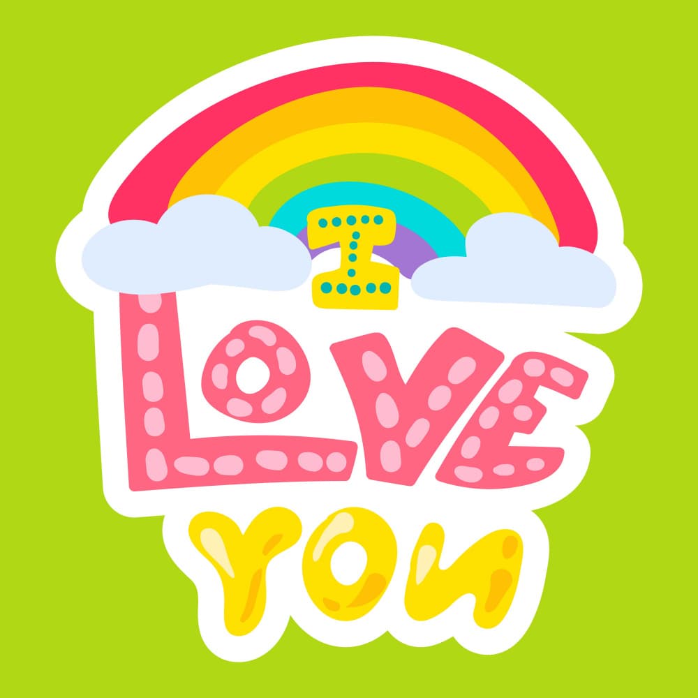 I Love You Rainbow by Marika Barsrsind — canvas wall art