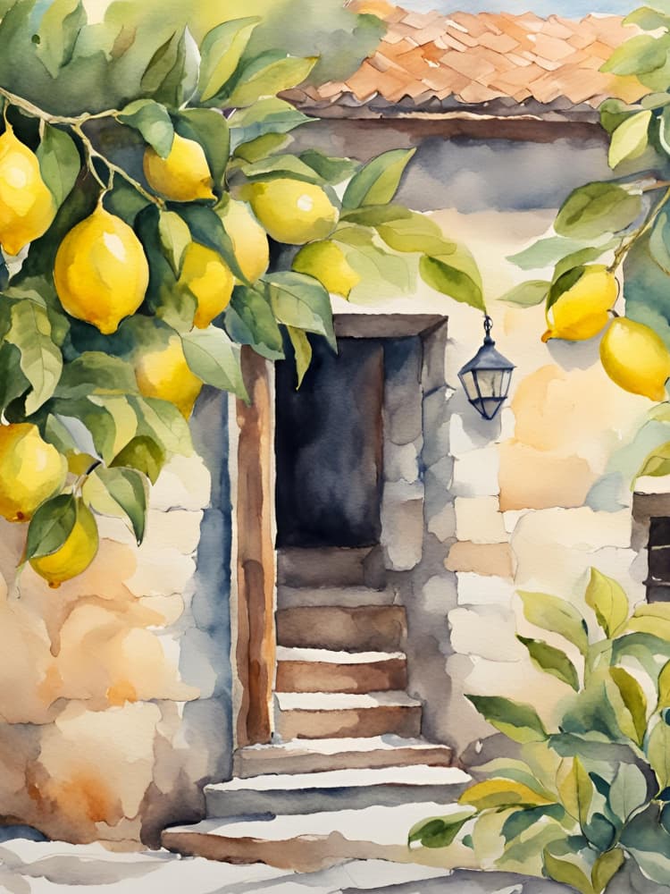 Sunny Lemon Entrance by Ohkimiko — canvas wall art