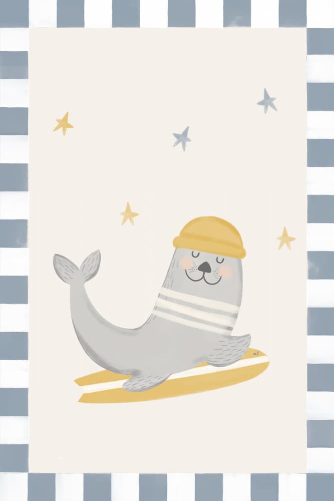Surfing Sea Lion by Menina Lisboa — canvas wall art