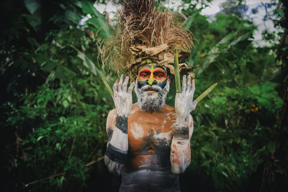 Painted Tribal Man by Svetlin Yosifov — canvas wall art