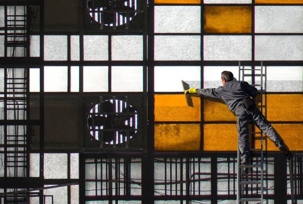 Bright Window Cleaning Grid by Ekkachai Khemkum — canvas wall art