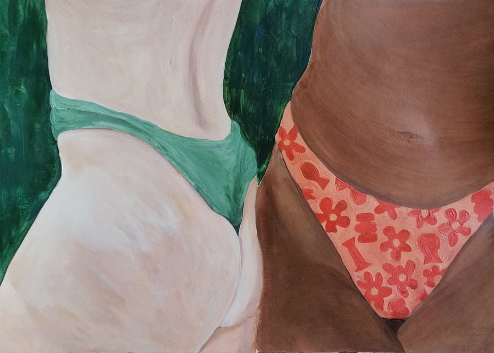 Diverse Bikini Joy by marina dorgan — canvas wall art