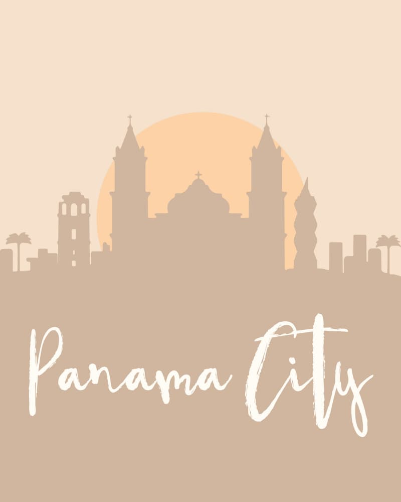 Panama City Skyline Silhouette by Emiliano Deificus — canvas wall art