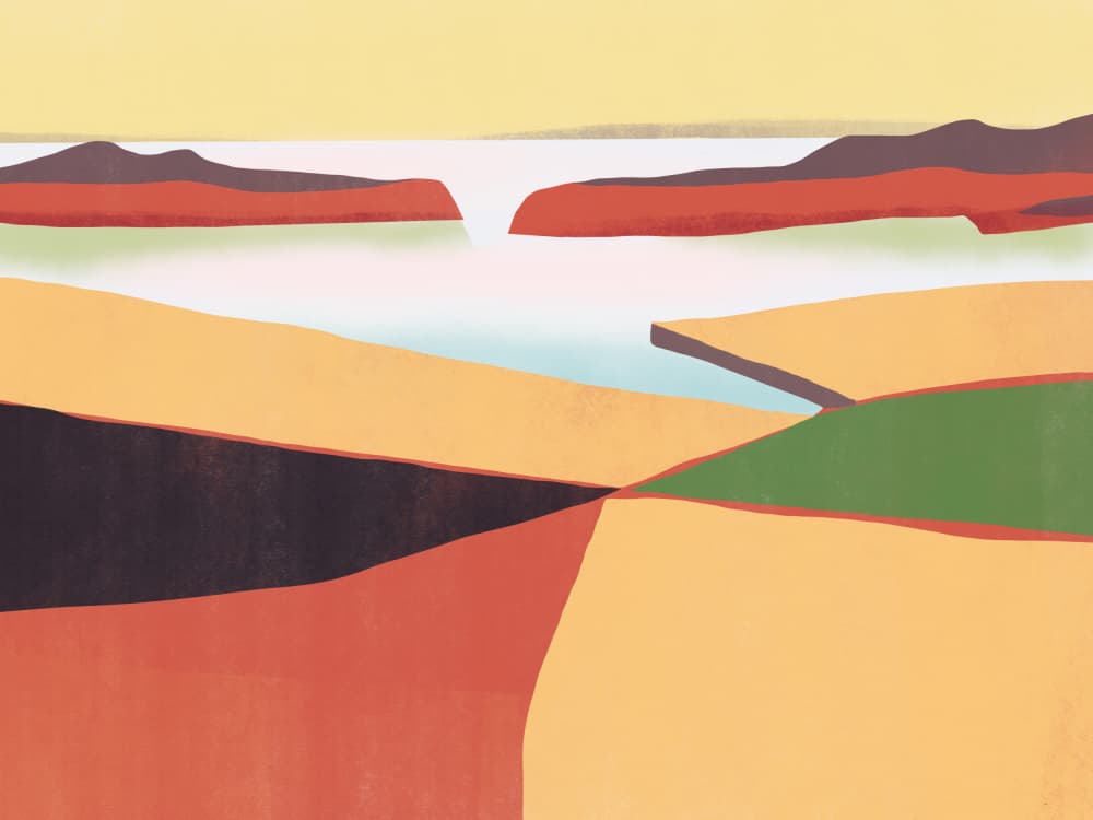 Serene Coastal Landscape by Little Dean — canvas wall art