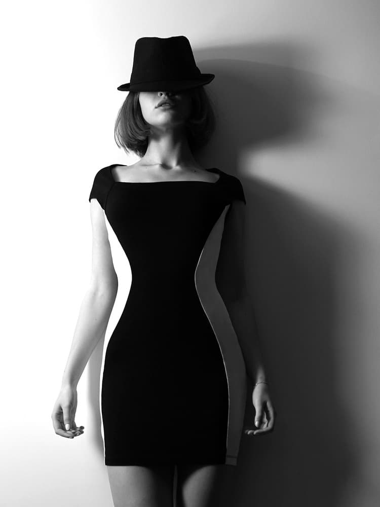 Elegant Woman Black Dress by Bobby Kostadinov — canvas wall art