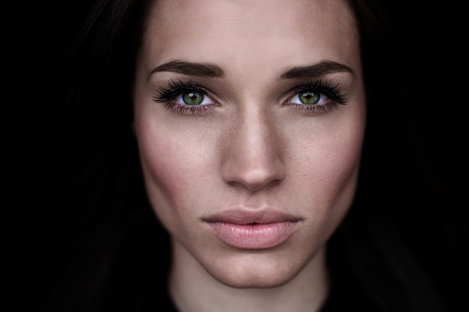 Intense Green Eyes Portrait by Vedran Vidak — canvas wall art