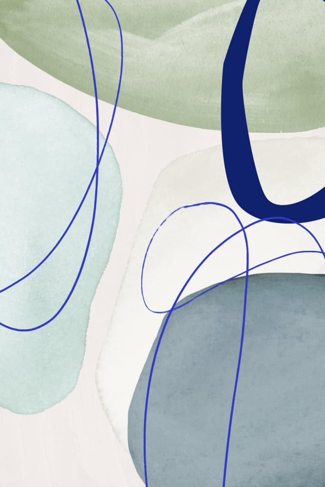 Serene Blue Green Abstract by Sally Ann Moss — canvas wall art