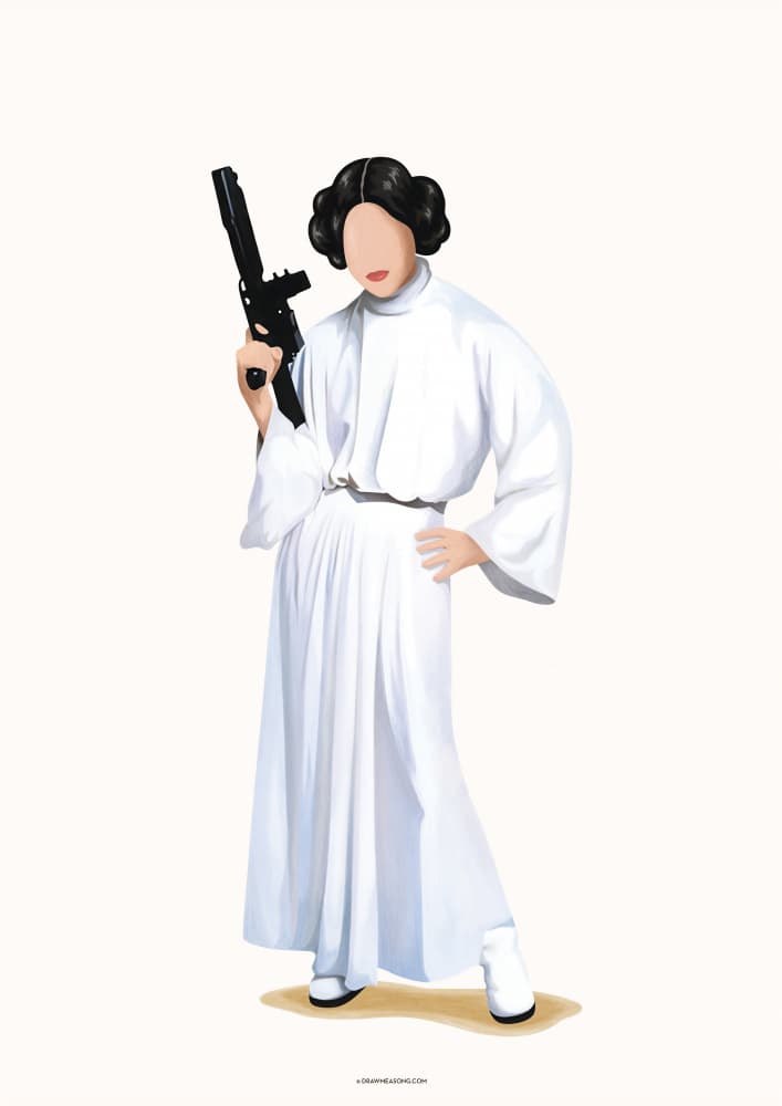 White Gown Fighter by Nour Tohme — canvas wall art