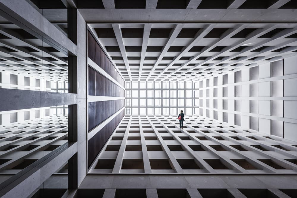 Modern Grid Perspective by fotomarion — canvas wall art