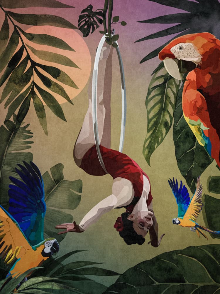 Jungle Aerial Ballet by Emel Tunaboylu — canvas wall art