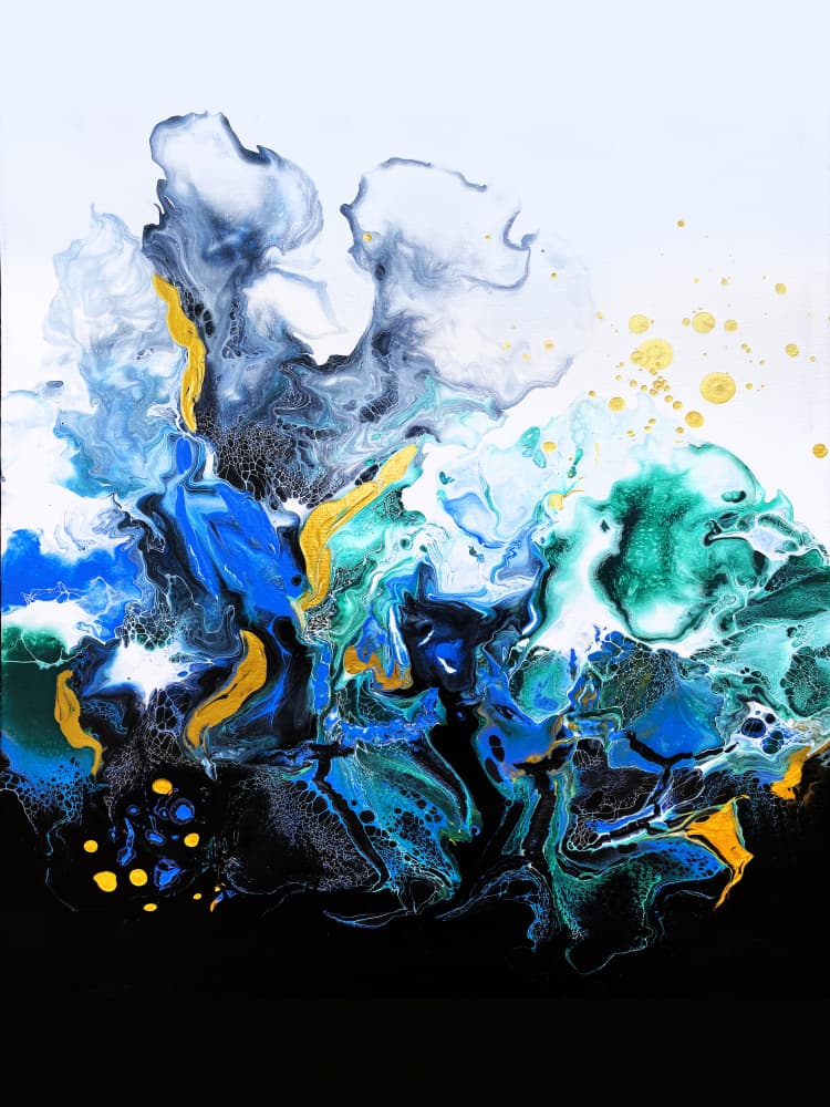 Vibrant Ocean Flow Abstract by Alyson Storms — canvas wall art