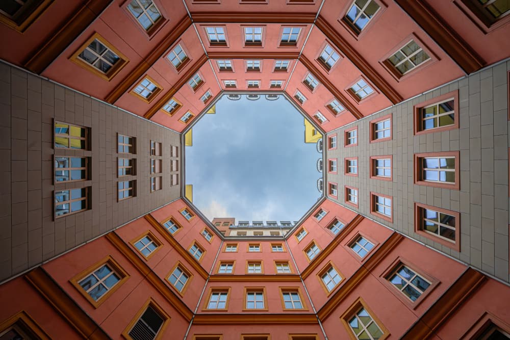 Urban Courtyard Sky by Rafael L. Bardají — canvas wall art