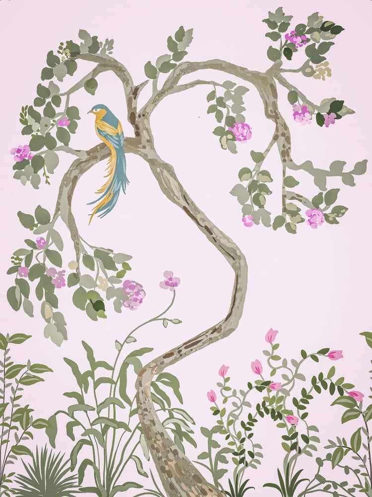 Chinoiserie Bird Blossoms by Josie George — canvas wall art