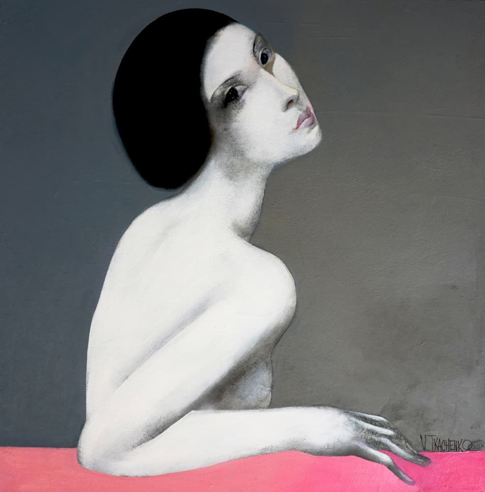 Elegant Woman Portrait by Victor Tkachenko — canvas wall art