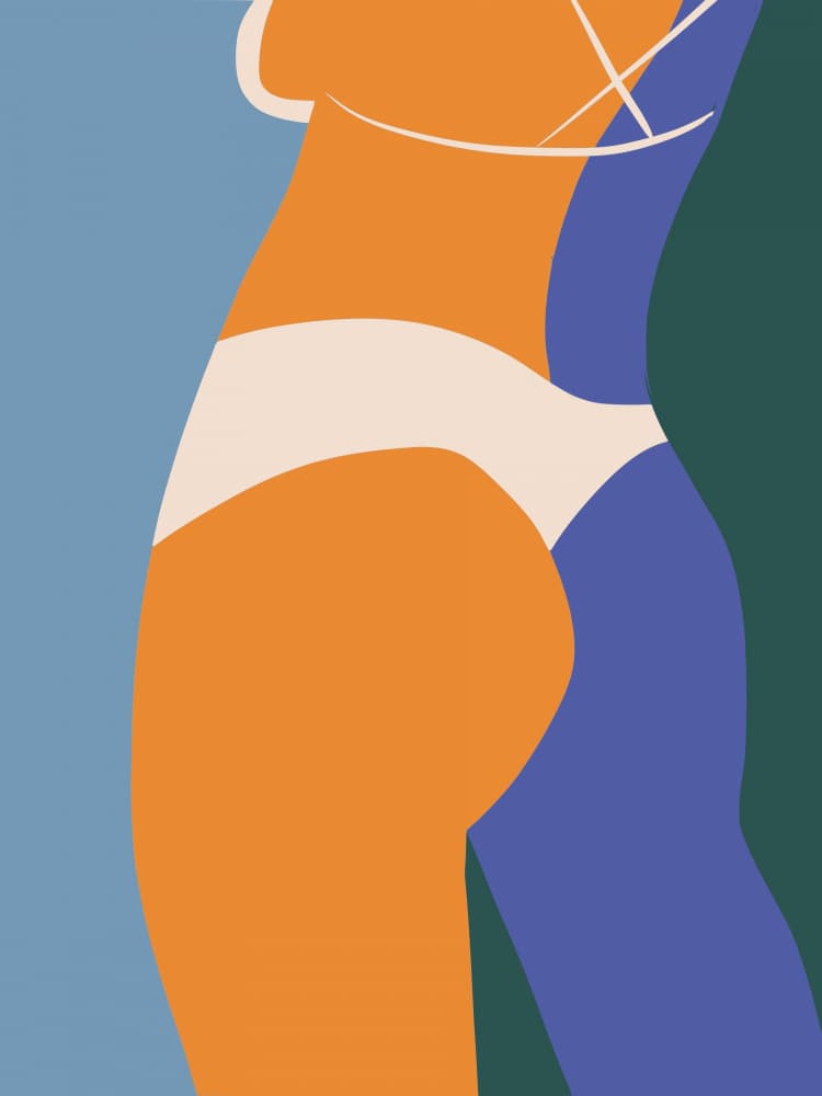 Minimalist Summer Curves by Little Dean — canvas wall art