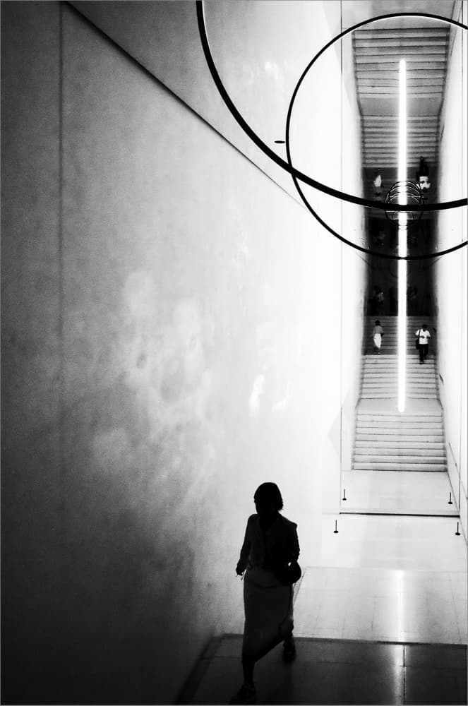 Figure on Modern Stairs by Parole Kim — canvas wall art