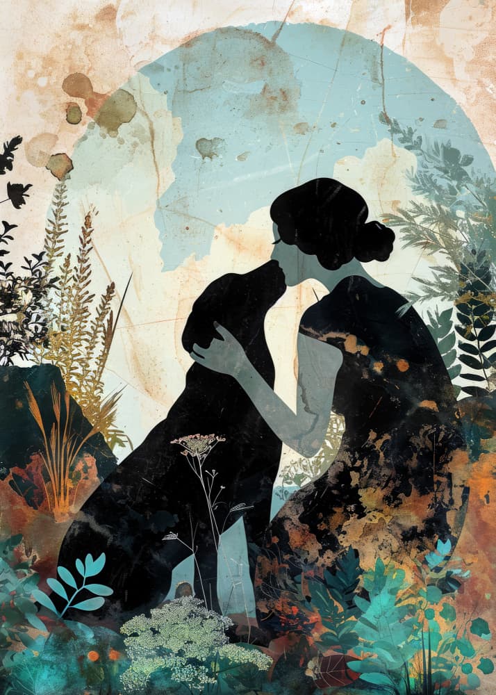 Tender Dog Embrace by Justyna Jaszke — canvas wall art