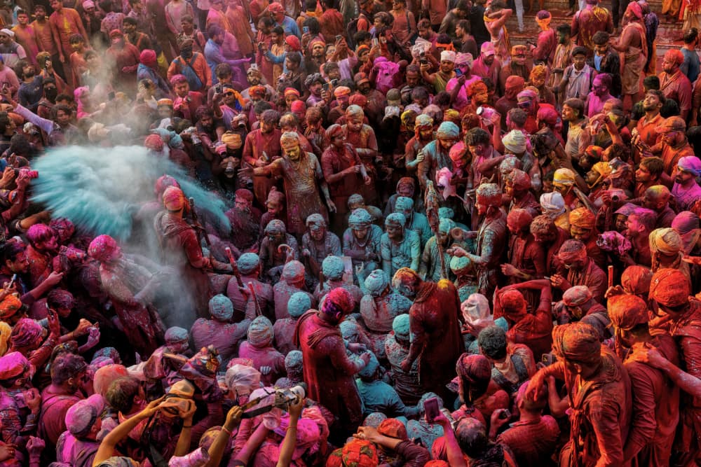 Vibrant Holi Celebration by Azim Khan Ronnie — canvas wall art