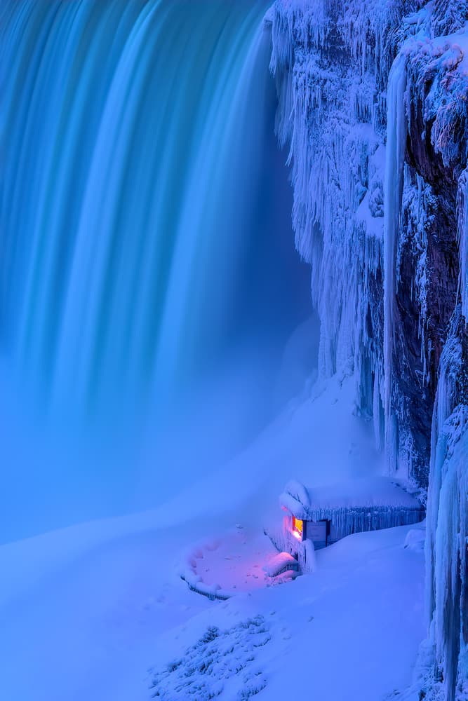 Icy Falls Warmth by Hua Zhu — canvas wall art