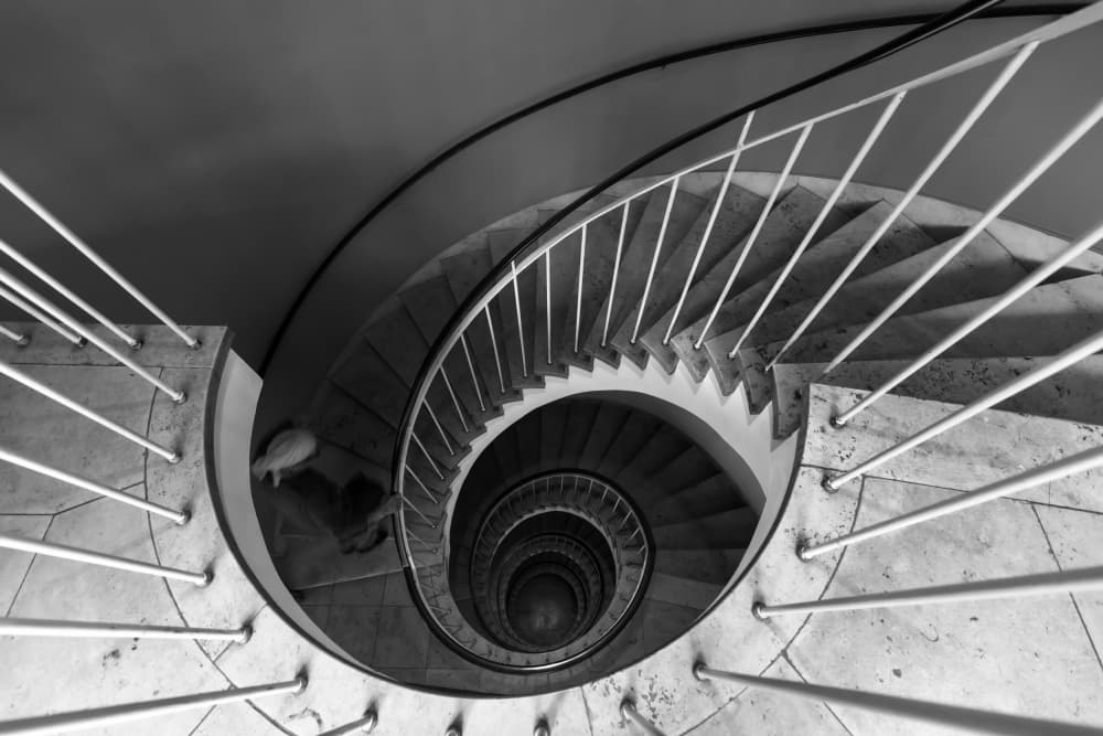 Spiral Staircase Geometry by Roswitha Schleicher-Schwarz — canvas wall art