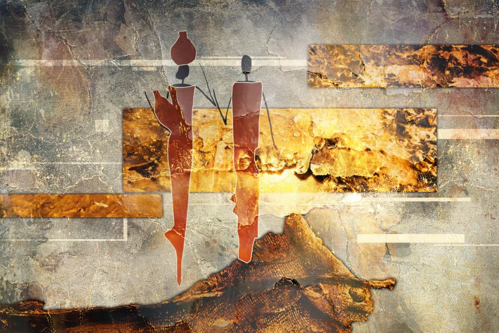 Abstract Tribal Figures by Rafal Kulik — canvas wall art