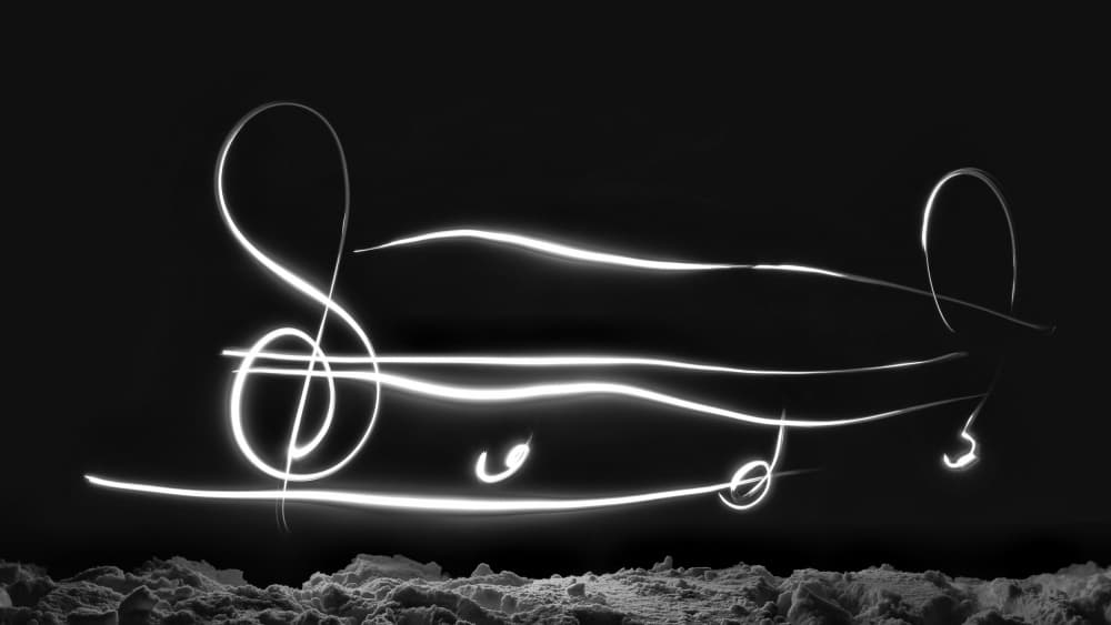 Treble Clef Light Art by Carmen Beliciu — canvas wall art
