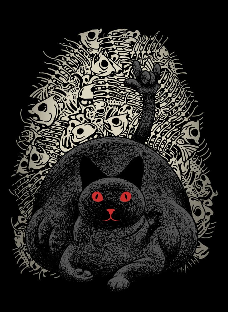 Rock On Cat by Adam Lawless — canvas wall art