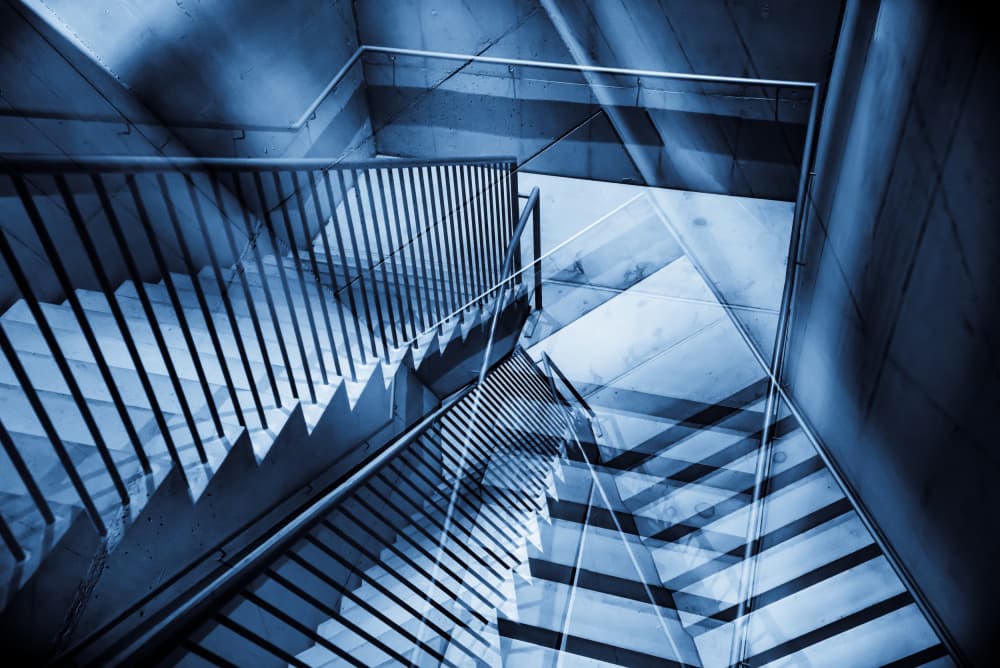 Abstract Geometric Stairwell by Heike Wolters-Wrase — canvas wall art