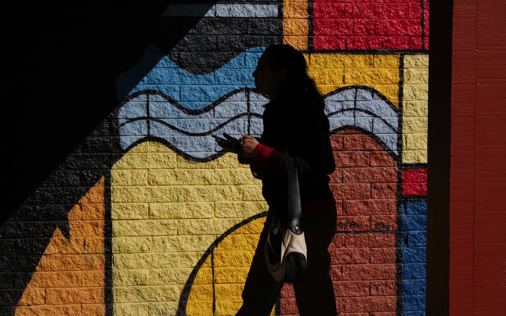 Vibrant Street Art Silhouette by Gloria Salgado Gispert — canvas wall art