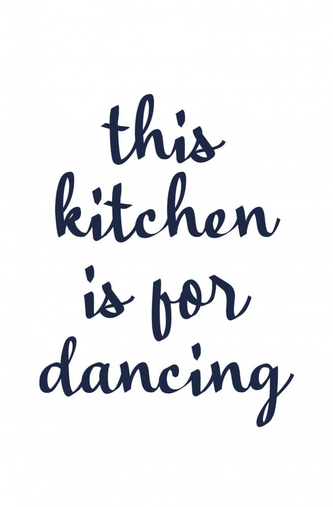 Dancing Kitchen Quote by Anne-Marie Volfova — canvas wall art