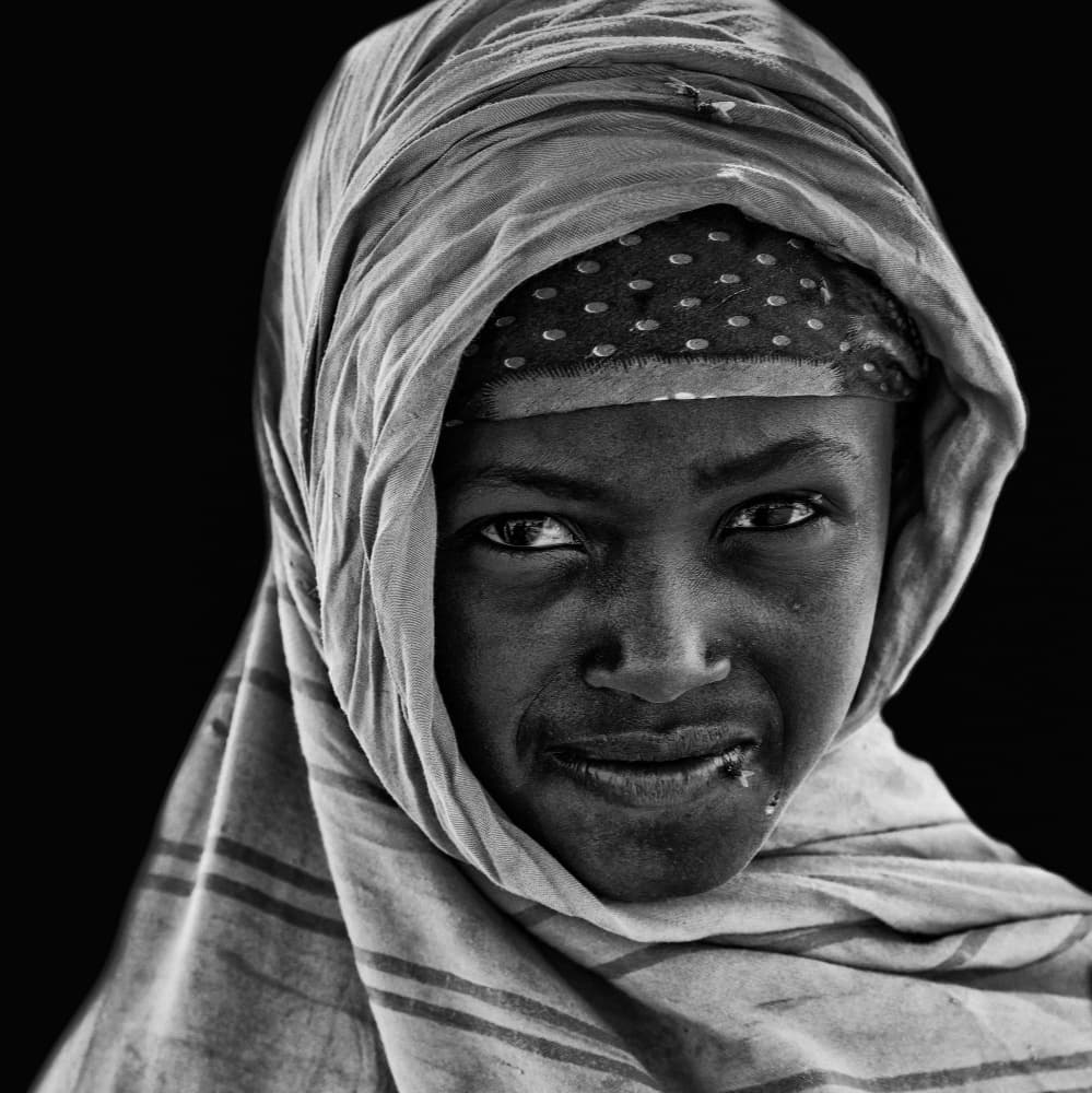 Intense Gaze Portrait by Giuseppe DAmico — canvas wall art