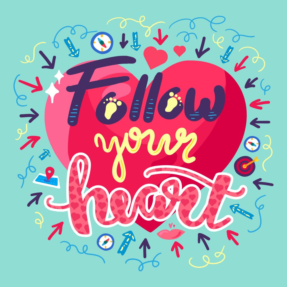 Follow Your Heart Journey by Marika Barsrsind — canvas wall art