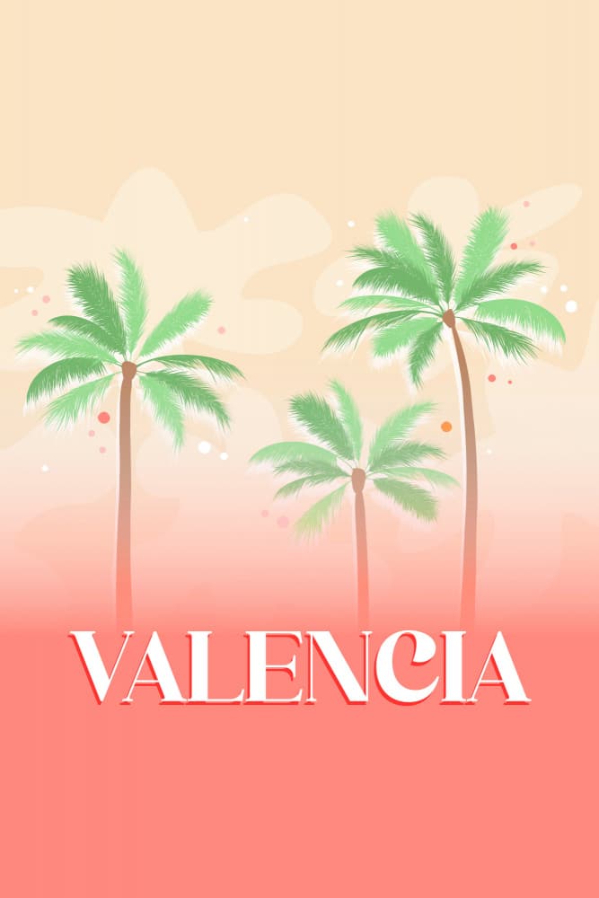 Valencia Tropical Palms by Karen Menzenbach — canvas wall art