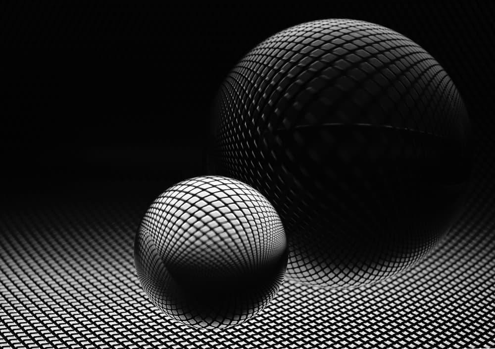 Monochrome Spheres Pattern by Heidi Westum — canvas wall art